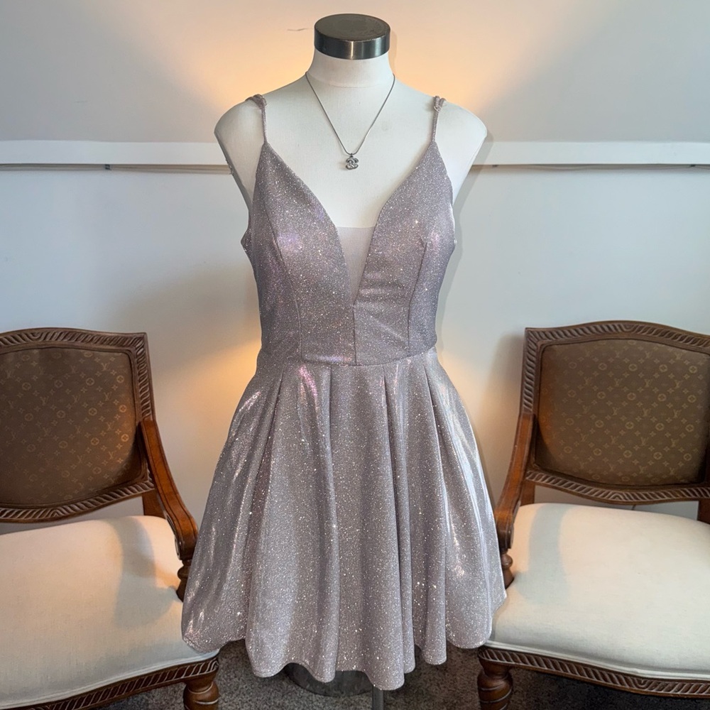 Sparkly Pink Mini Bubble Dress, Fairy Mermaid Core, Homecoming Dress, Prom Dress